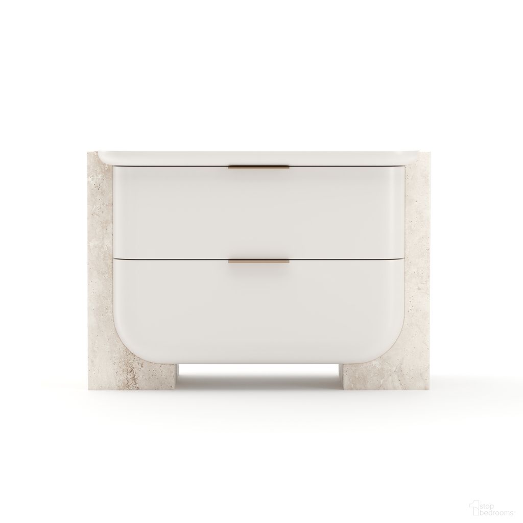 Overlap Light Large Nightstand In Cream