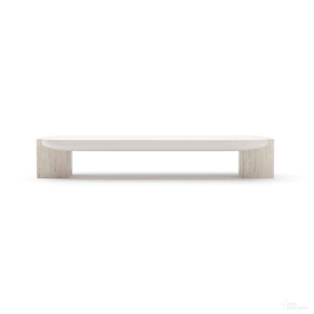 Overlap Light Rectangular Cocktail Table In White