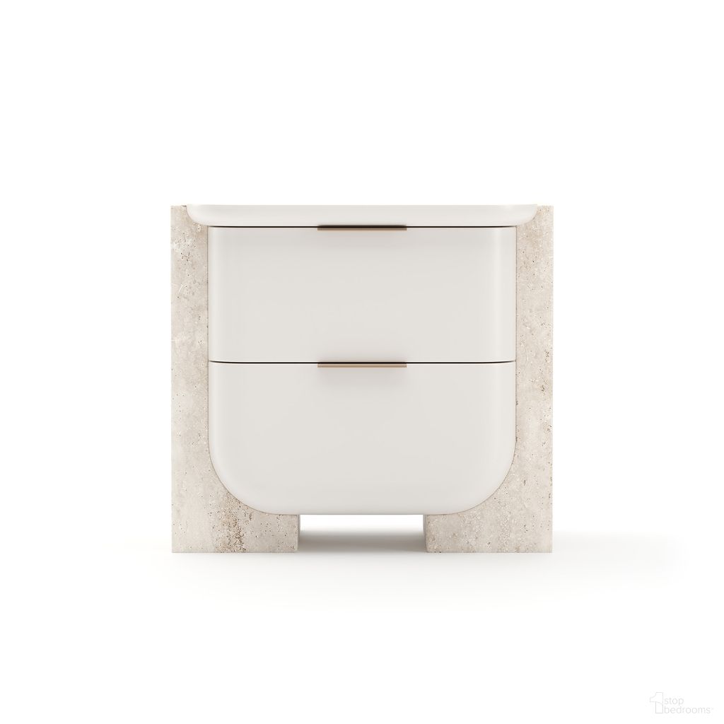 Overlap Light Small Nightstand In Cream