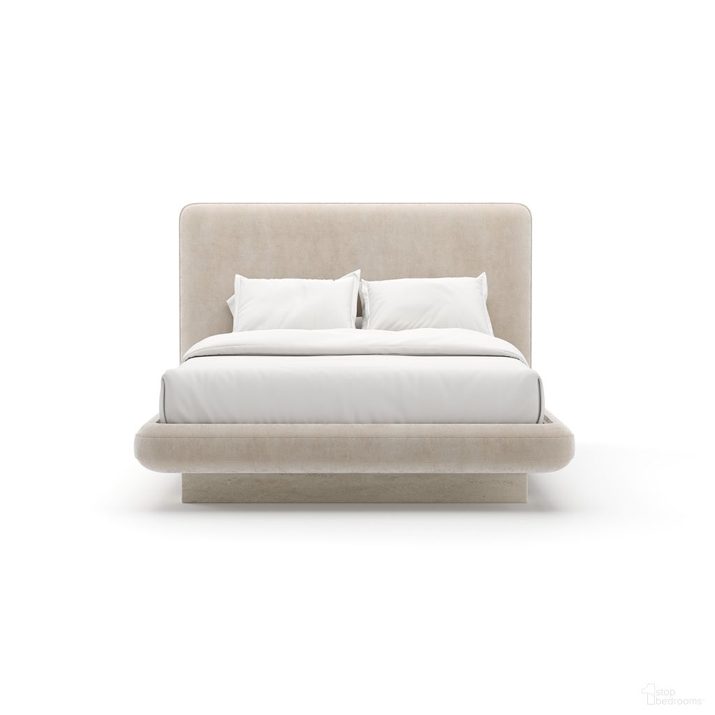 Overlap Queen Upholstered Bed In Cream