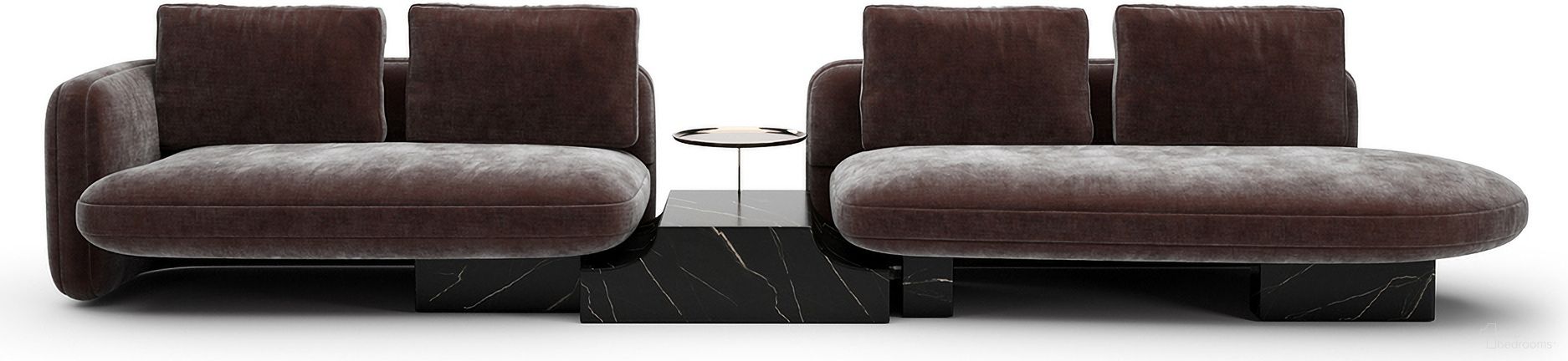 Overlap Right Bumper Sectional In Brown