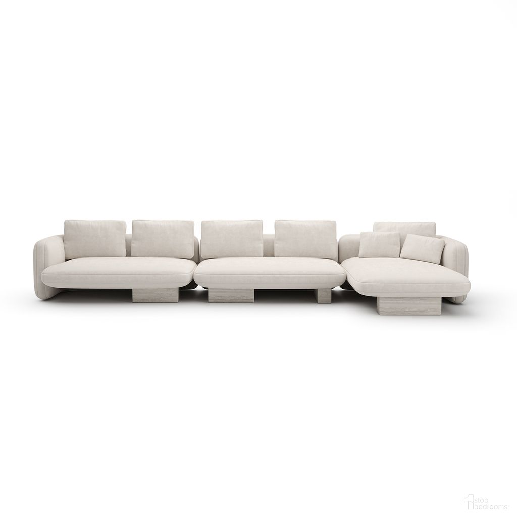 Overlap Right Chaise Sectional Large In Cream