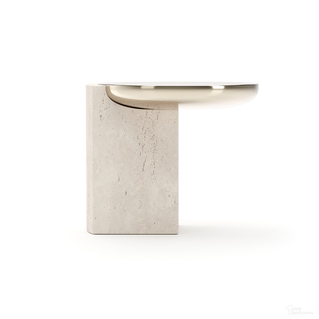 Overlap Round Side Table Light In Cream
