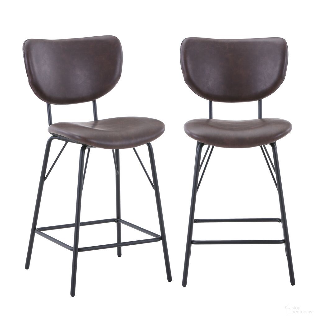 The appearance of Owen Split Back Upholstered Counter Height Barstool Set of 2 In Dark Brown designed by Jofran in the modern / contemporary interior design. This dark brown piece of furniture was selected by 1StopBedrooms from Owen Collection to add a touch of cosiness and style into your home. Sku: 2271-OWENSTDBN. Material: Iron.