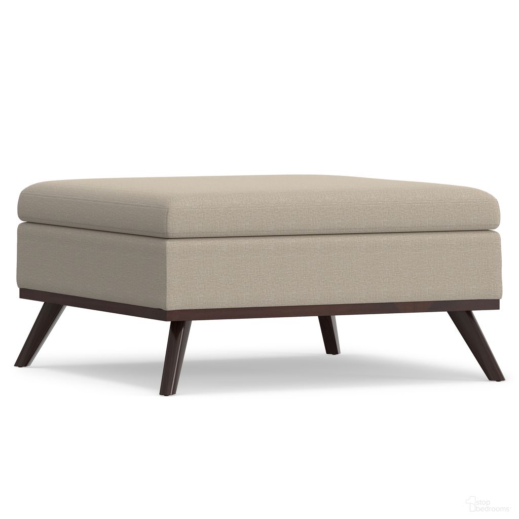 The appearance of Owen Polyester Fabric Square Coffee Table Storage Ottoman In Natural designed by Simpli Home in the transitional interior design. This natural piece of furniture was selected by 1StopBedrooms from Owen Collection to add a touch of cosiness and style into your home. Sku: AXCOT267M-NL. Material: Polyester.