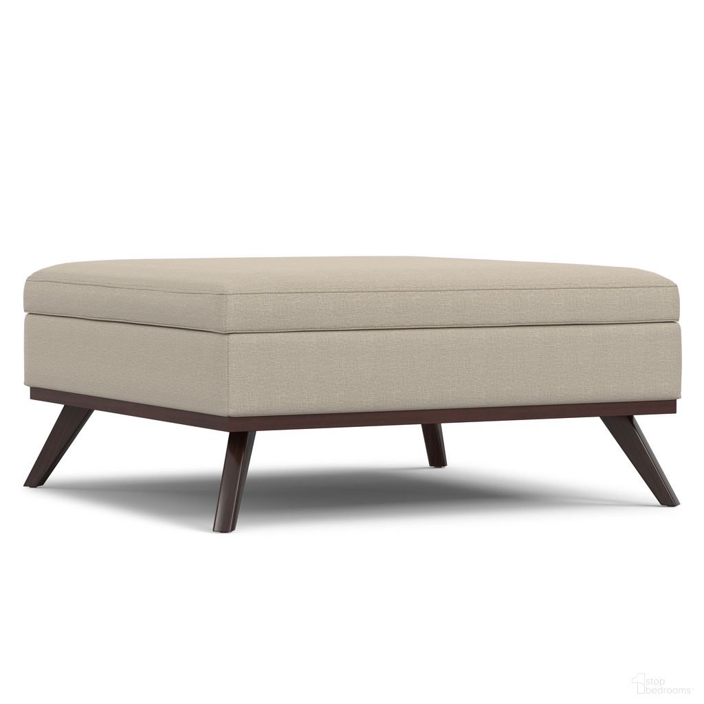 The appearance of Owen Polyester Fabric XL Square Coffee Table Storage Ottoman In Natural designed by Simpli Home in the transitional interior design. This natural piece of furniture was selected by 1StopBedrooms from Owen Collection to add a touch of cosiness and style into your home. Sku: AXCOT267XL-NL. Material: Polyester.