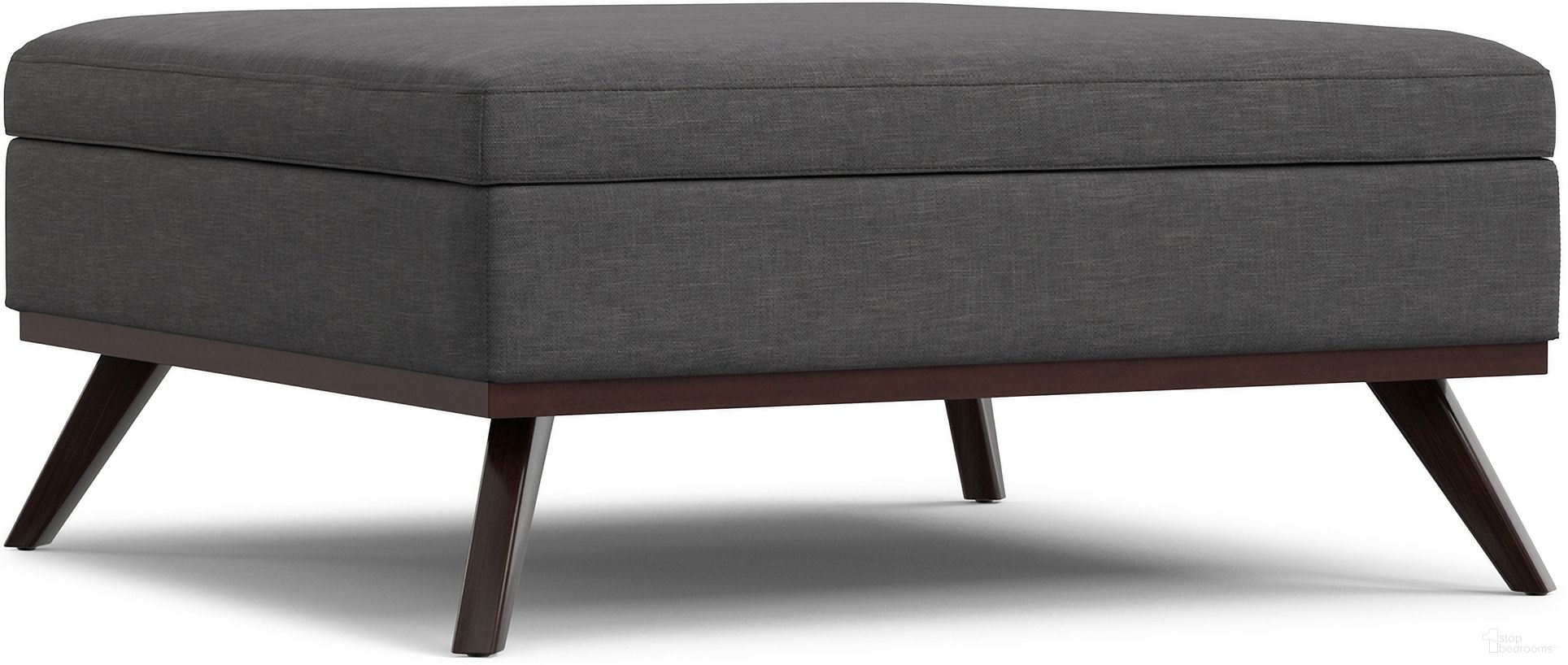 The appearance of Owen Polyester Fabric XL Square Coffee Table Storage Ottoman In Slate Grey designed by Simpli Home in the transitional interior design. This slate grey piece of furniture was selected by 1StopBedrooms from Owen Collection to add a touch of cosiness and style into your home. Sku: AXCOT267XL-SGL. Material: Polyester.