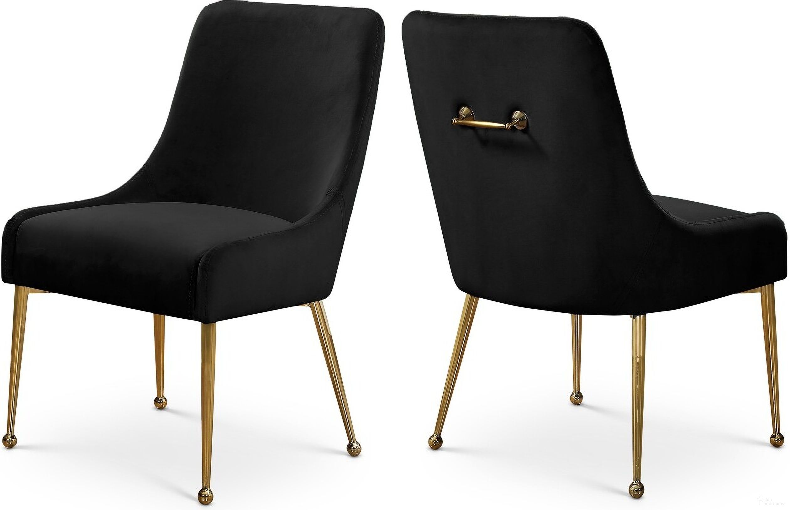 The appearance of Owen Velvet Dining Chair Set of 2 In Black designed by Meridian in the modern / contemporary interior design. This black piece of furniture was selected by 1StopBedrooms from Owen Collection to add a touch of cosiness and style into your home. Sku: 744Black. Material: Velvet. Chair Type: Side Chair.