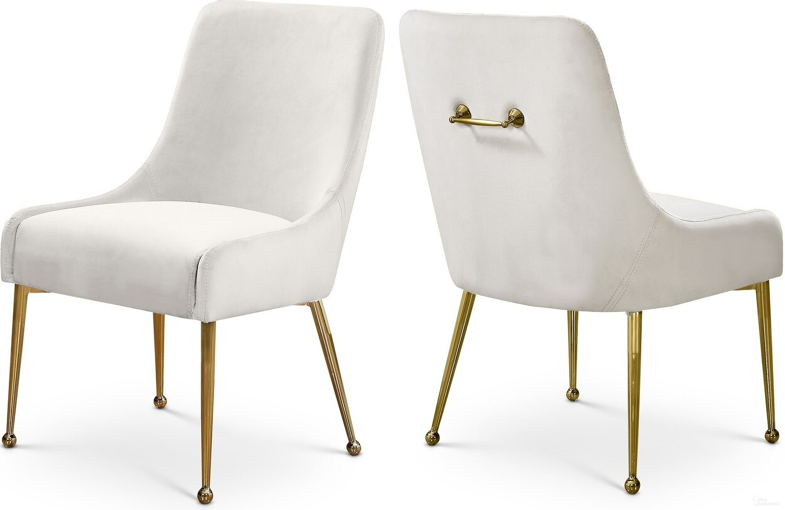 The appearance of Owen Velvet Dining Chair Set of 2 In Cream designed by Meridian in the modern / contemporary interior design. This cream velvet piece of furniture was selected by 1StopBedrooms from Owen Collection to add a touch of cosiness and style into your home. Sku: 744Cream. Material: Velvet. Chair Type: Side Chair.