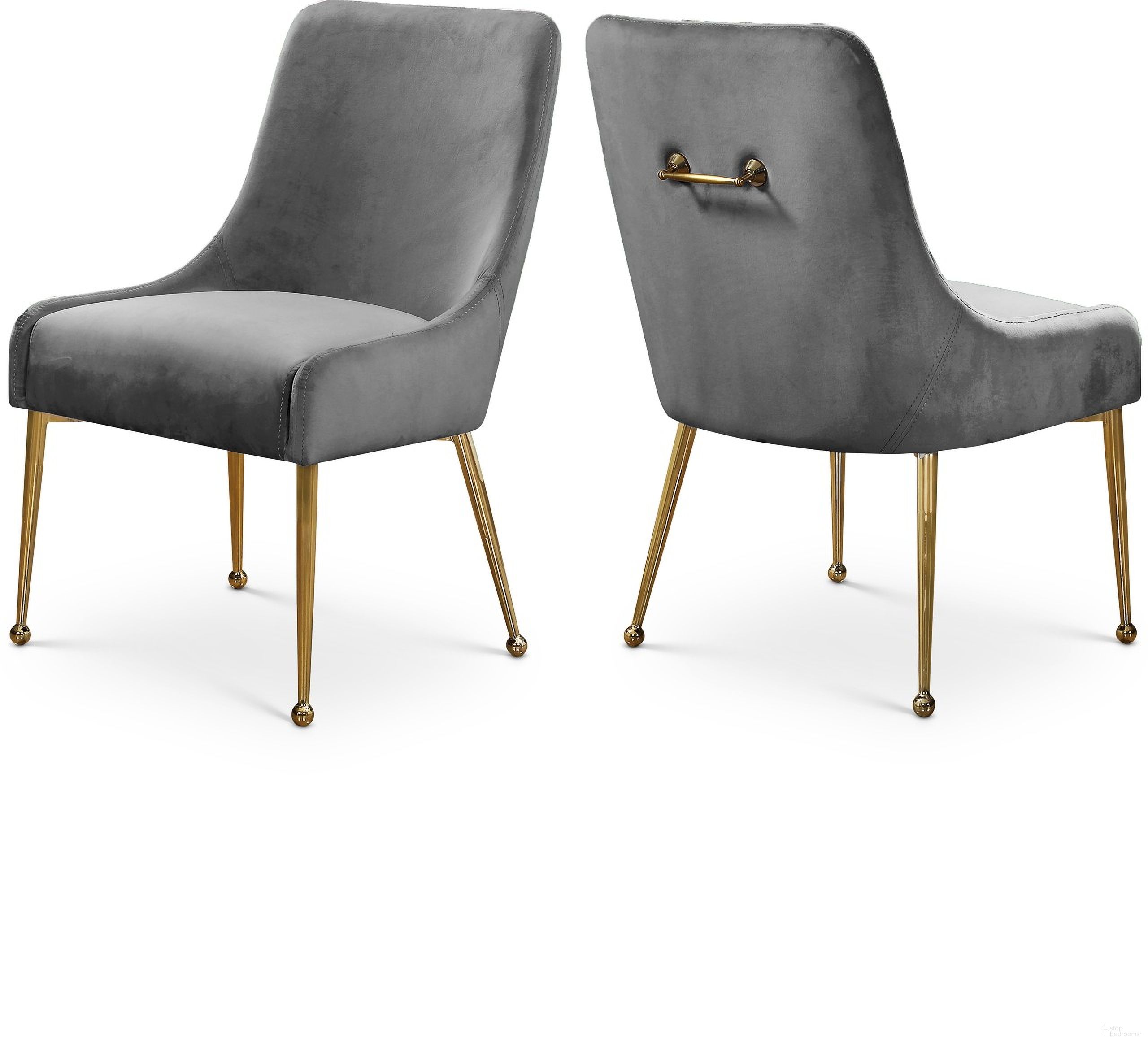 The appearance of Owen Velvet Dining Chair Set of 2 In Grey designed by Meridian in the modern / contemporary interior design. This grey piece of furniture was selected by 1StopBedrooms from Owen Collection to add a touch of cosiness and style into your home. Sku: 744Grey. Material: Velvet. Chair Type: Side Chair.