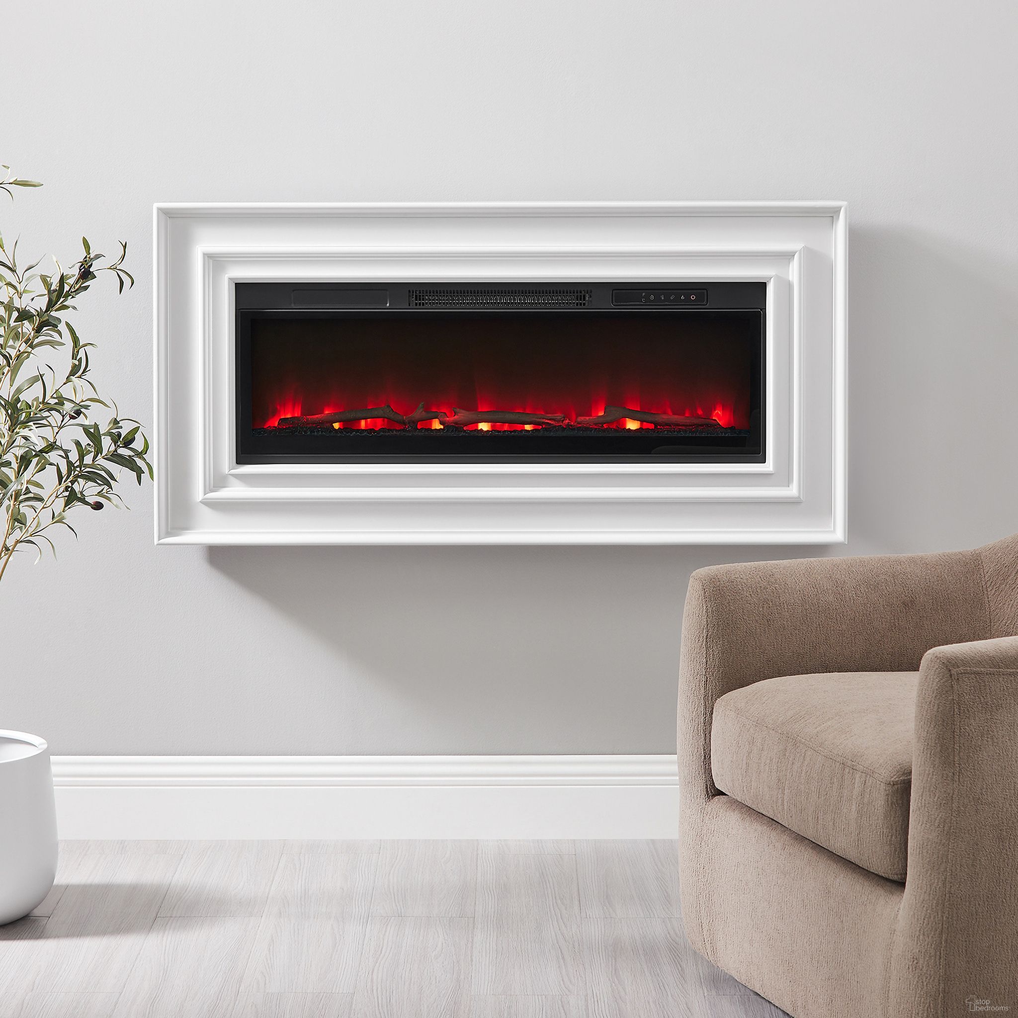 The appearance of Owen Wall Mounted Console with Electric Fireplace In White designed by Martin Furniture in the modern / contemporary interior design. This white piece of furniture was selected by 1StopBedrooms from Owen Collection to add a touch of cosiness and style into your home. Sku: IMOW36WMFPW. Material: Solid Hardwood & Veneers.