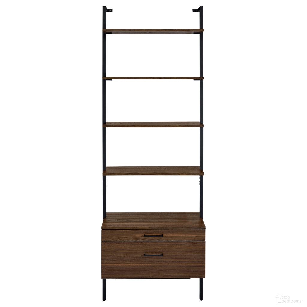 The appearance of Owens 96 Inch 4-Shelf Storage Wall Bookshelf In Walnut designed by Coaster in the transitional interior design. This walnut piece of furniture  was selected by 1StopBedrooms from Owens Collection to add a touch of cosiness and style into your home. Sku: 980074. Material: Particle Board.