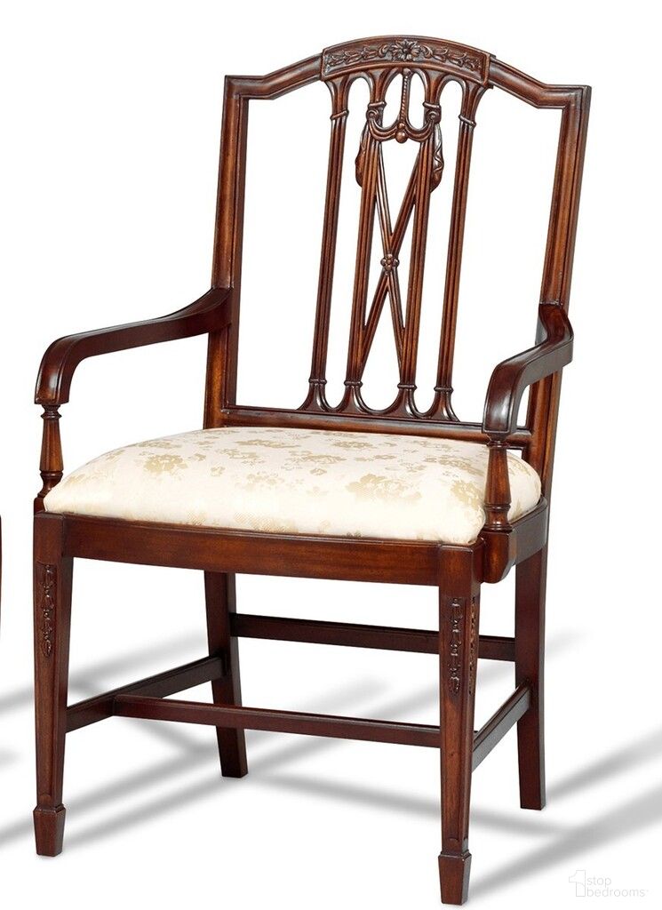 Ox Arm Chair In Mahogany and Cream