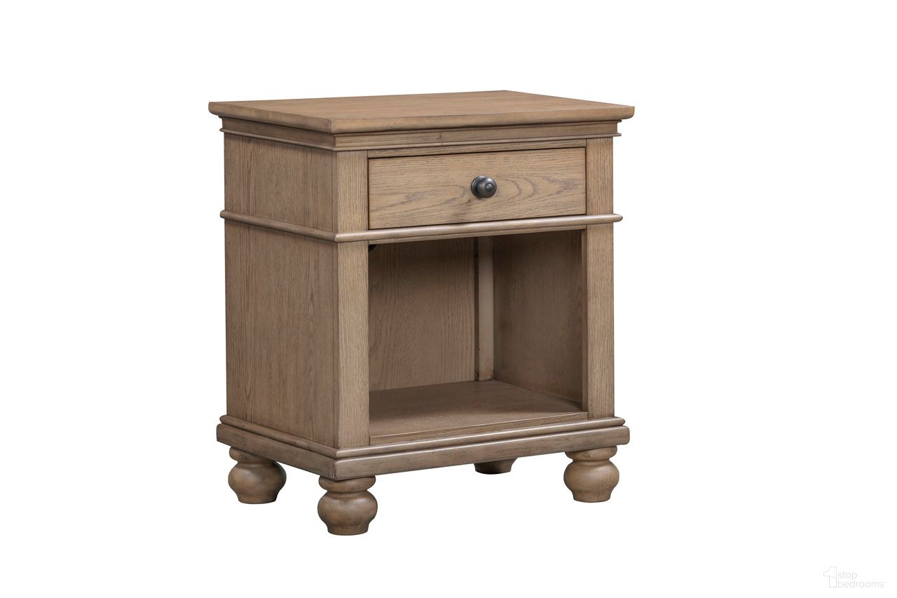 The appearance of Oxford 1 Drawer Nightstand In Tan designed by Aspenhome in the traditional interior design. This tan piece of furniture  was selected by 1StopBedrooms from Oxford Collection to add a touch of cosiness and style into your home. Sku: I07-451N-TAN-2. Material: Wood.
