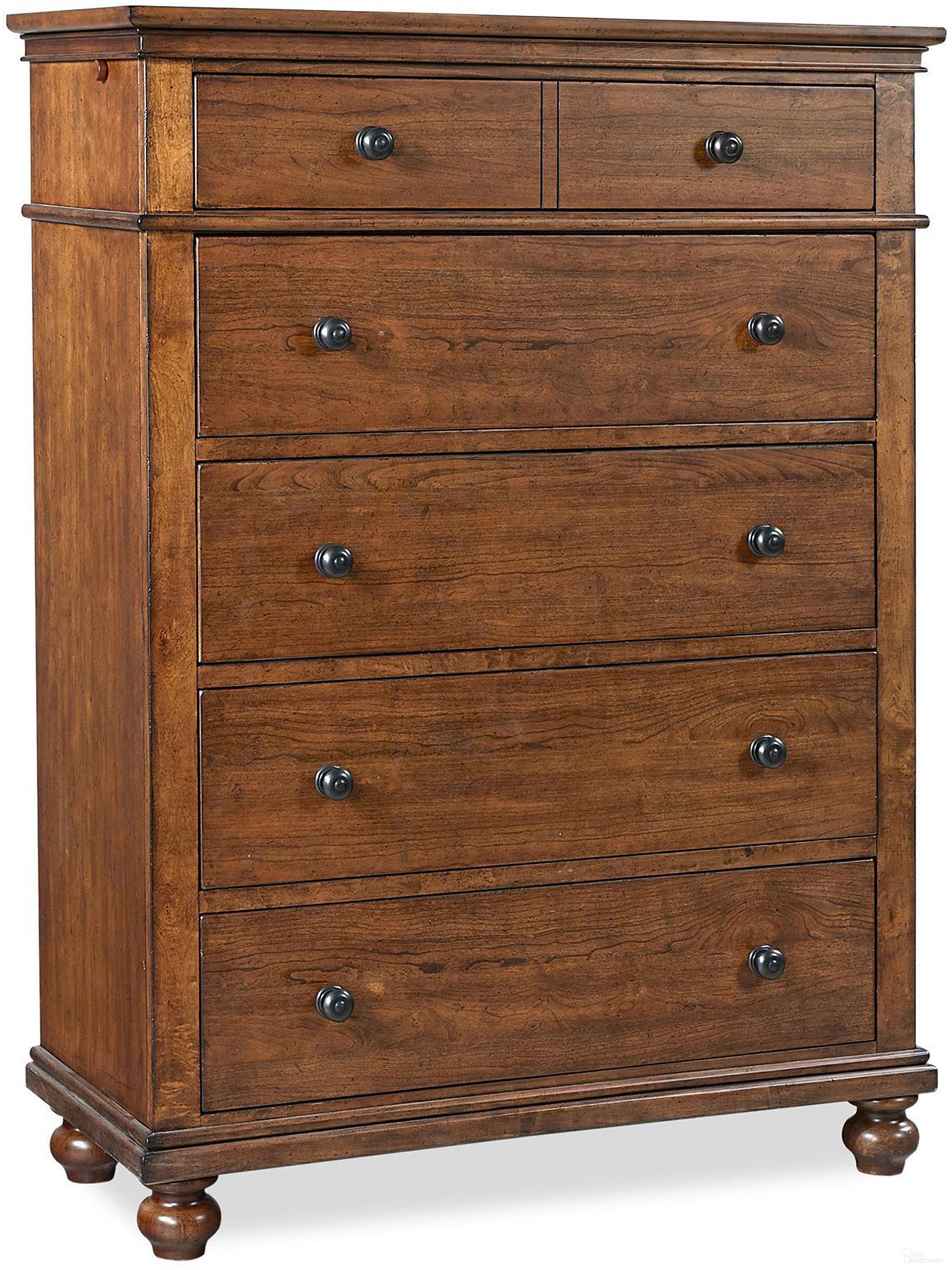 Oxford 5 Drawer Chest In Whiskey Brown