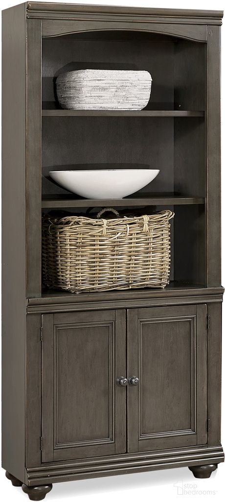 The appearance of Oxford Door Bookcase (Peppercorn) designed by Aspenhome in the traditional interior design. This peppercorn piece of furniture  was selected by 1StopBedrooms from Oxford Collection to add a touch of cosiness and style into your home. Sku: I07-332-PEP. Material: Wood.