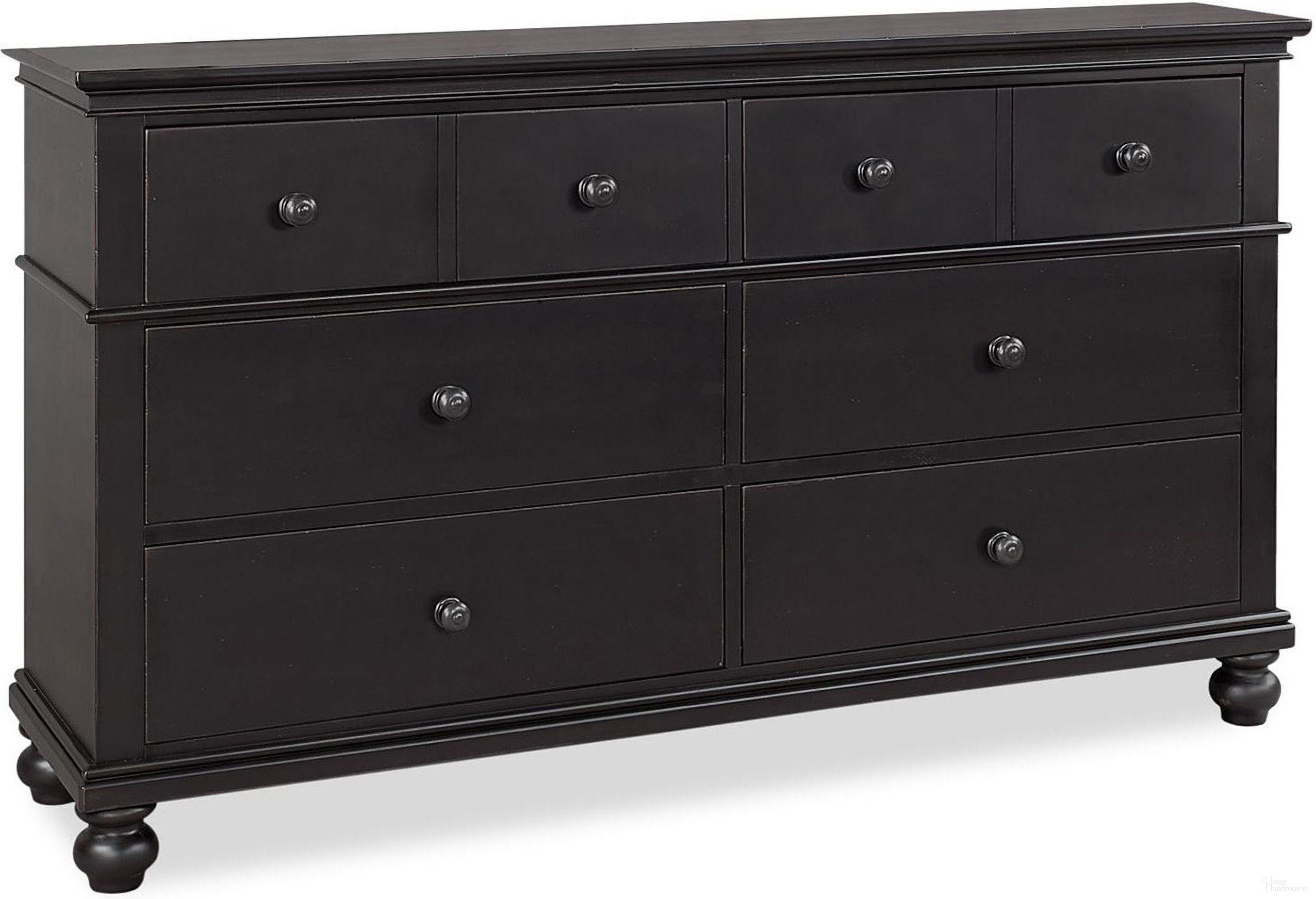 The appearance of Oxford Dresser In Black designed by Aspenhome in the traditional interior design. This black piece of furniture  was selected by 1StopBedrooms from Oxford Collection to add a touch of cosiness and style into your home. Sku: I07-453-BLK-1. Material: Wood.