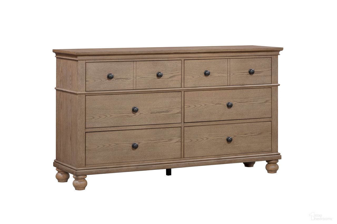 The appearance of Oxford Dresser In Tan designed by Aspenhome in the traditional interior design. This tan piece of furniture  was selected by 1StopBedrooms from Oxford Collection to add a touch of cosiness and style into your home. Sku: I07-453-TAN-2. Material: Wood.