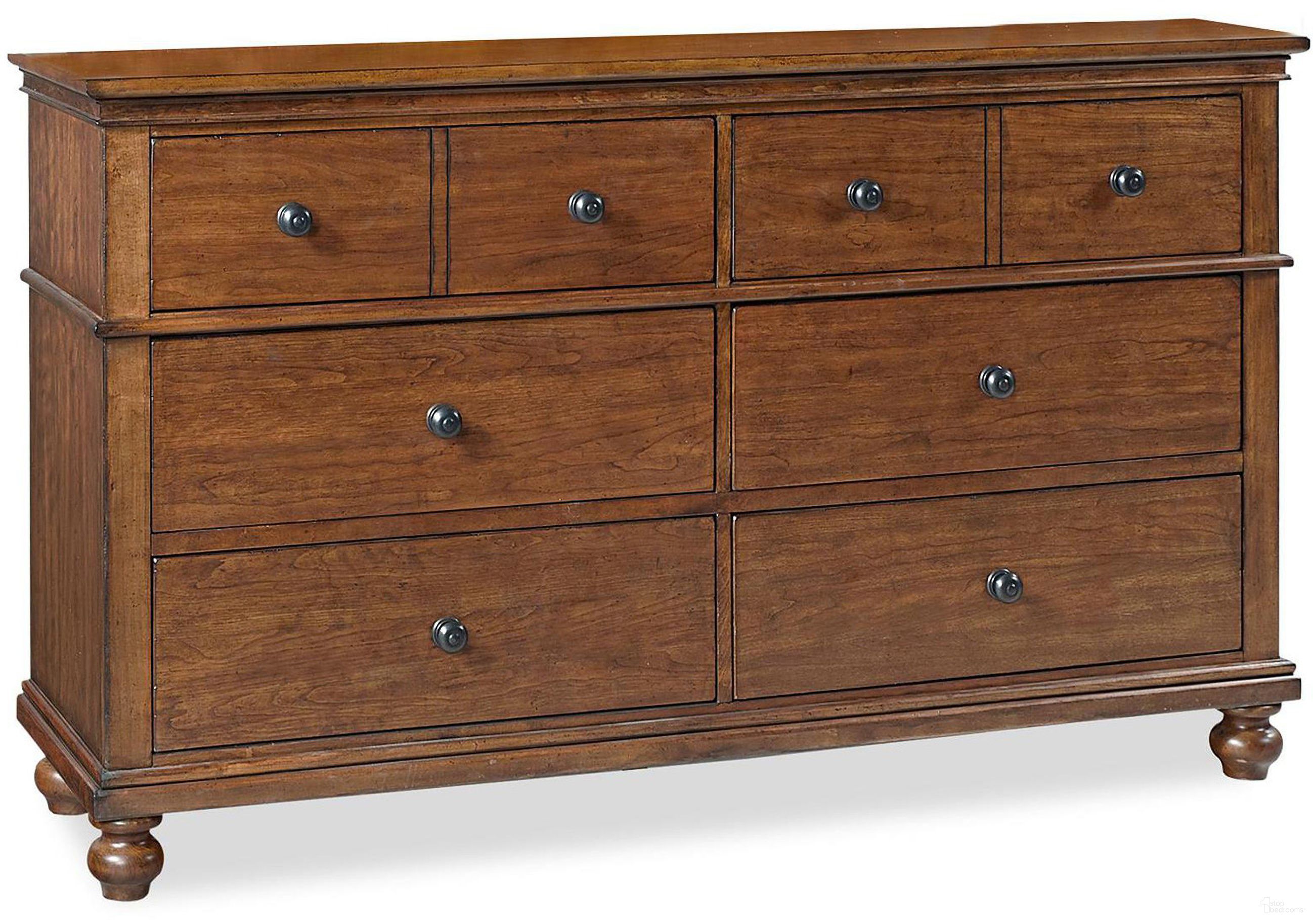 The appearance of Oxford Dresser In Whiskey Brown designed by Aspenhome in the traditional interior design. This whiskey brown piece of furniture was selected by 1StopBedrooms from Oxford Collection to add a touch of cosiness and style into your home. Sku: I07-453-WBR-1. Material: Wood.