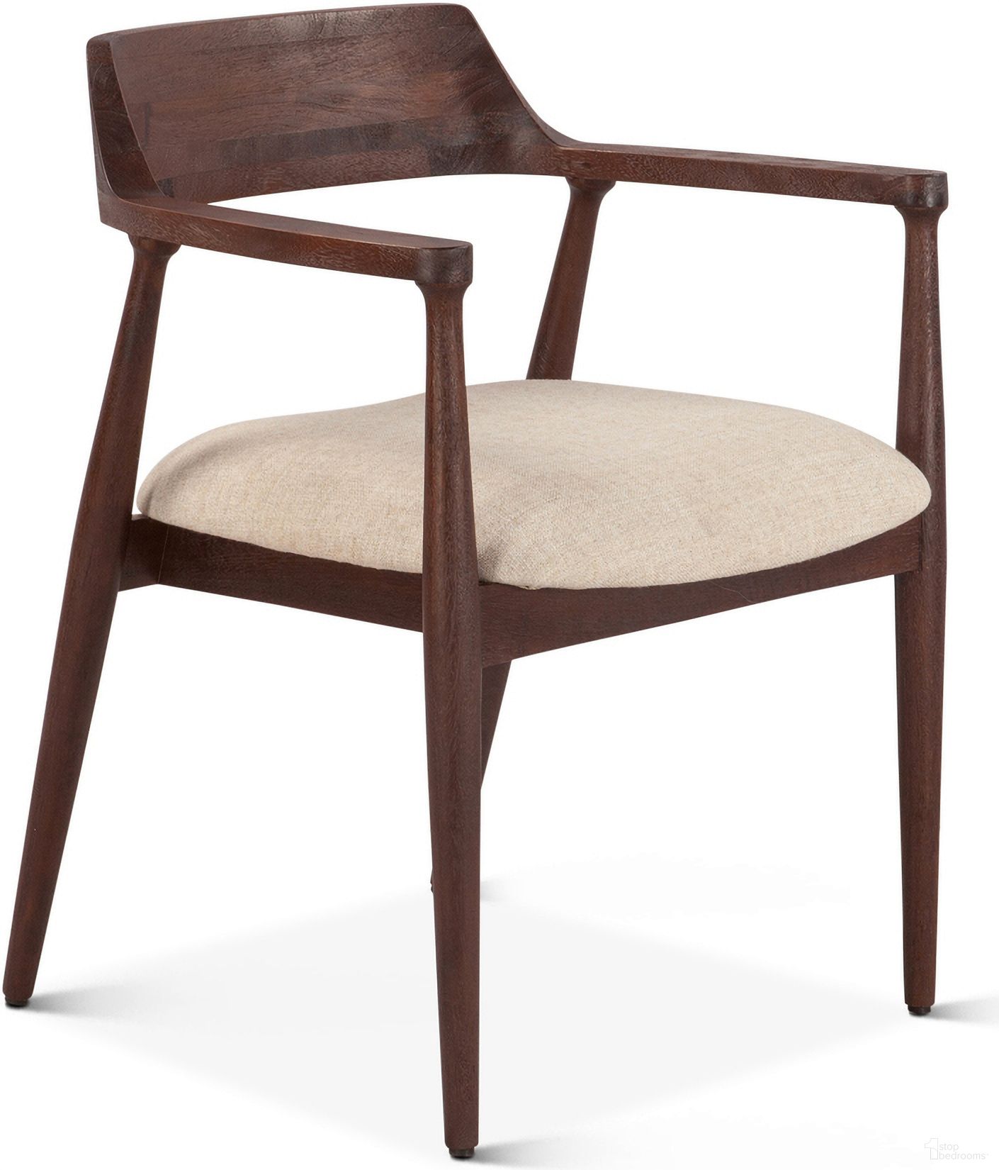 The appearance of Oxford Upholstered Dining Chair In Walnut designed by Home Trends and Design in the modern / contemporary interior design. This walnut piece of furniture was selected by 1StopBedrooms from Oxford Collection to add a touch of cosiness and style into your home. Sku: ZWOXDC23UWN. Material: Mango Wood. Chair Type: Arm Chair.