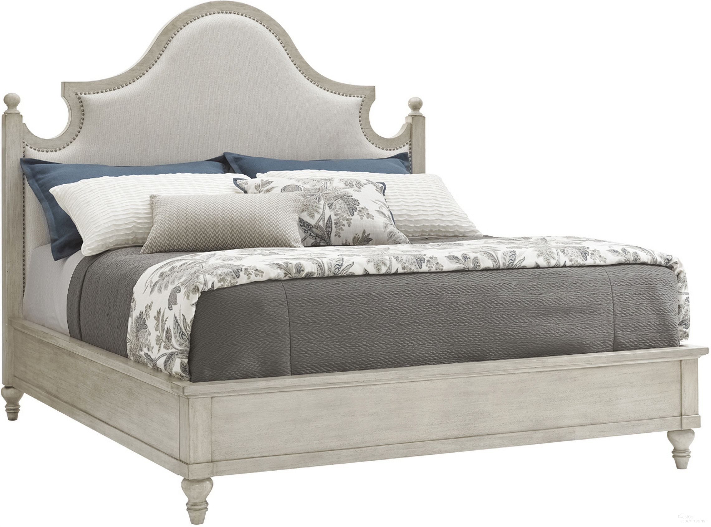 The appearance of Oyster Bay Arbor Hills Queen Upholstered Bed designed by Lexington in the transitional interior design. This oyster piece of furniture was selected by 1StopBedrooms from Oyster Bay Collection to add a touch of cosiness and style into your home. Sku: 714-143C. Bed Type: Platform Bed. Material: Wood. Bed Size: Queen.