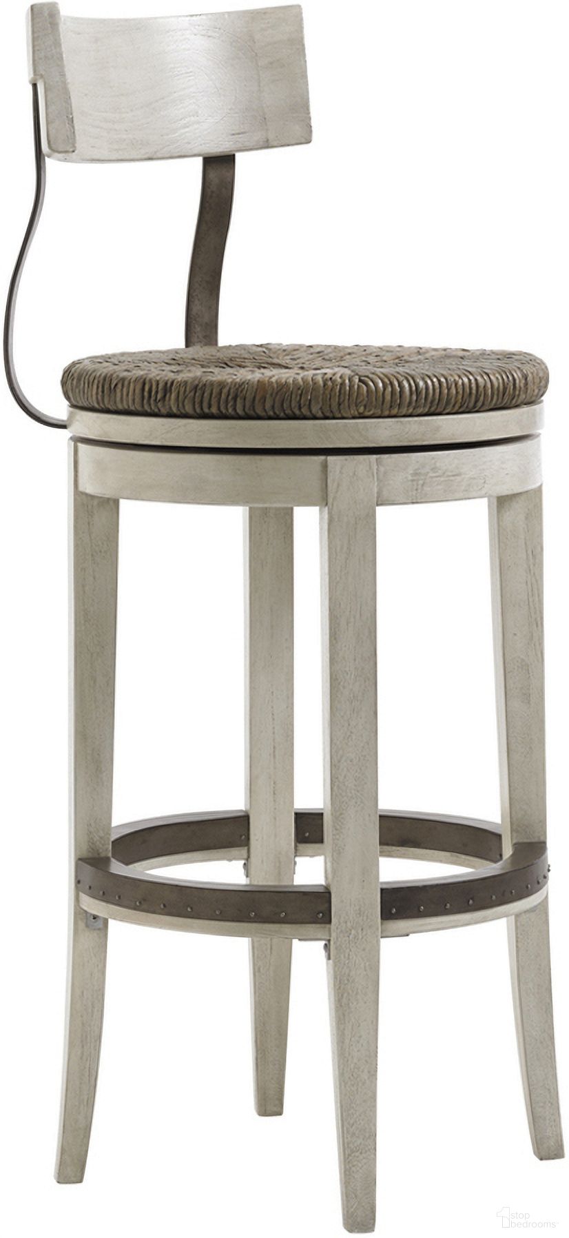 The appearance of Oyster Bay Merrick Swivel Bar Stool designed by Lexington in the transitional interior design. This oyster piece of furniture was selected by 1StopBedrooms from Oyster Bay Collection to add a touch of cosiness and style into your home. Sku: 714-816-01. Material: Wood.