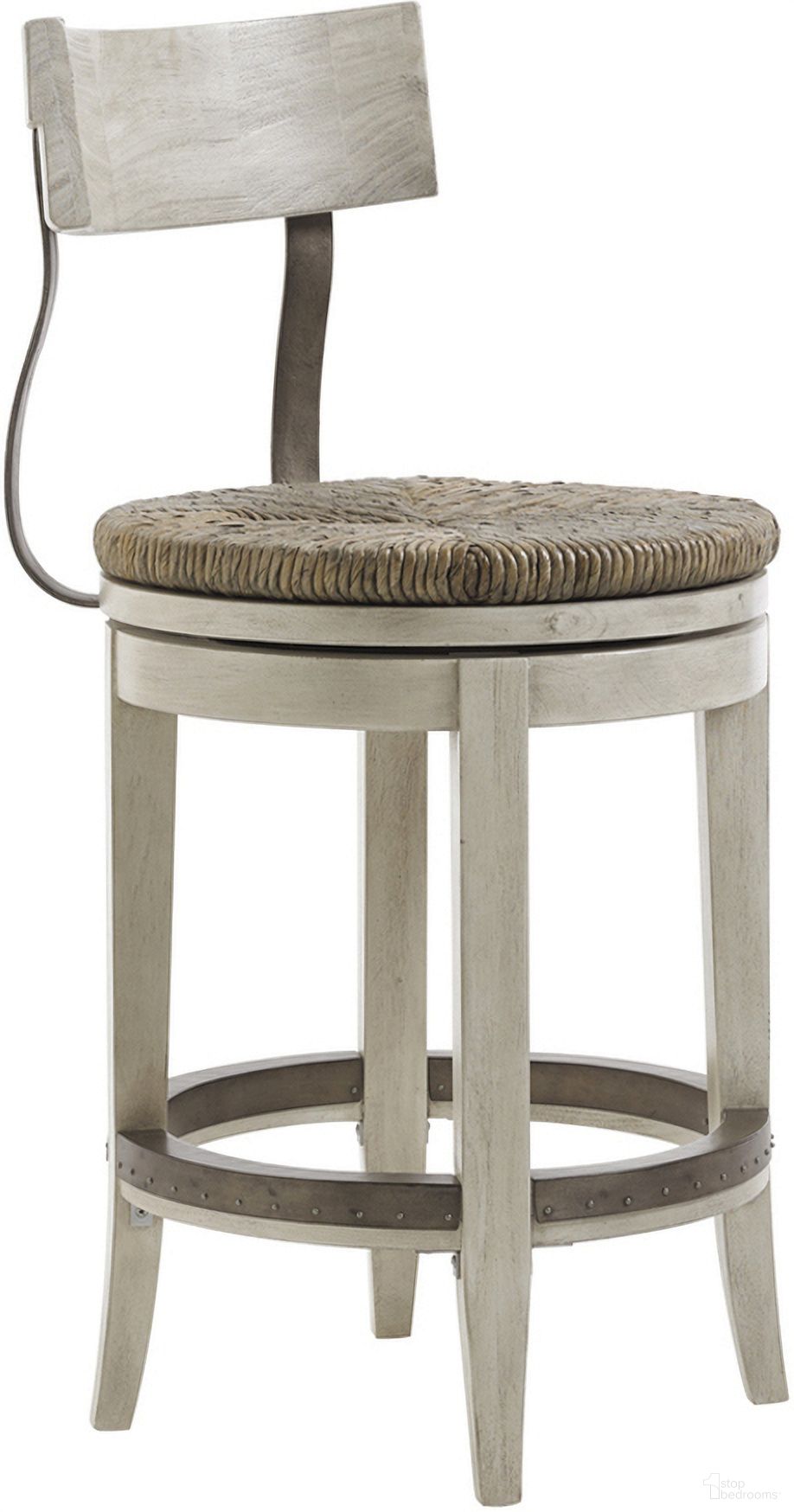 The appearance of Oyster Bay Merrick Swivel Counter Stool designed by Lexington in the transitional interior design. This oyster piece of furniture  was selected by 1StopBedrooms from Oyster Bay Collection to add a touch of cosiness and style into your home. Sku: 714-815-01. Material: Wood.
