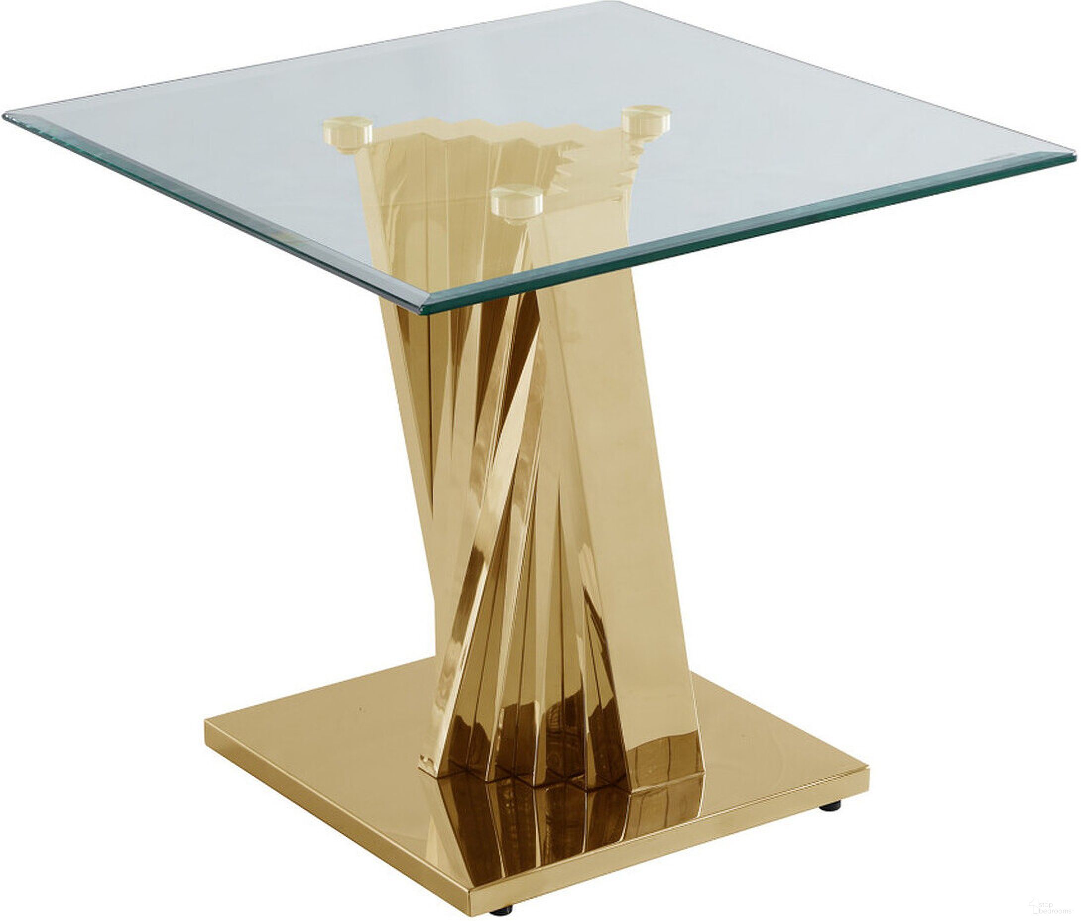 The appearance of Ozuna Geometric Sofa End Table In Clear Glass and Gold Stainless Steel designed by Best Quality Furniture in the modern / contemporary interior design. This gold/glass piece of furniture  was selected by 1StopBedrooms from Ozuna Collection to add a touch of cosiness and style into your home. Sku: CT05-T;CT05-B. Material: Stainless Steel.