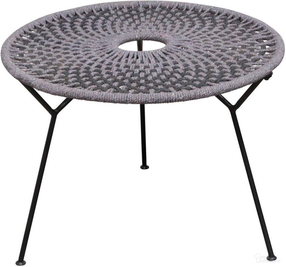 Pablo Accent Table in Black/Grey Rope with Black Metal Frame