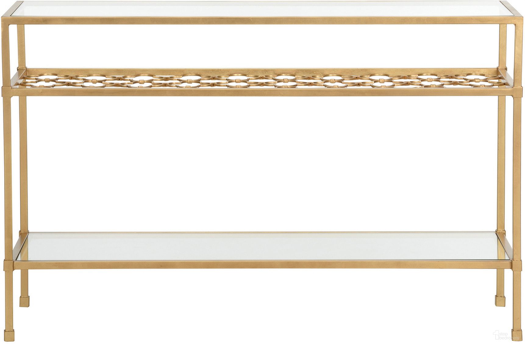 The appearance of Pacific Coast Console Table In Gold designed by Chelsea House in the modern / contemporary interior design. This gold piece of furniture  was selected by 1StopBedrooms from Bill Cain Collection to add a touch of cosiness and style into your home. Sku: 385954. Material: Metal.