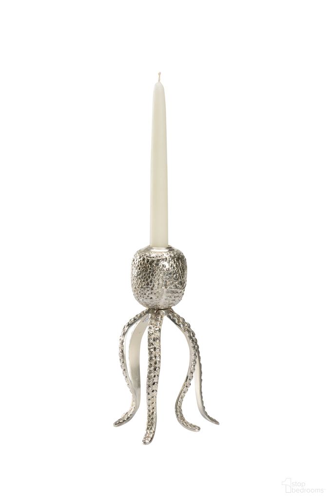 Pacific Octopus Candleholder In Silver
