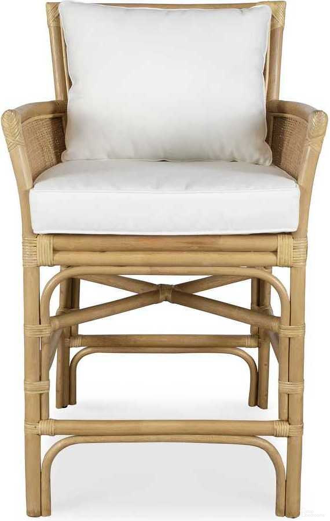 The appearance of Pacific Rattan Counter Stool In White and Brown designed by Uttermost in the coastal interior design. This white and brown piece of furniture was selected by 1StopBedrooms from Pacific Collection to add a touch of cosiness and style into your home. Sku: 23936. Material: Steel.