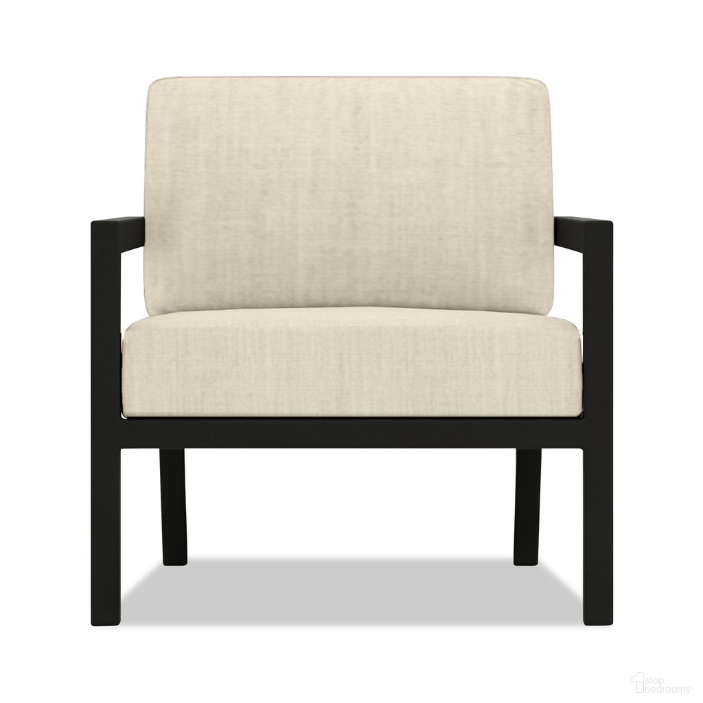 Pacifica Club Chair In Canvas Flax and Black