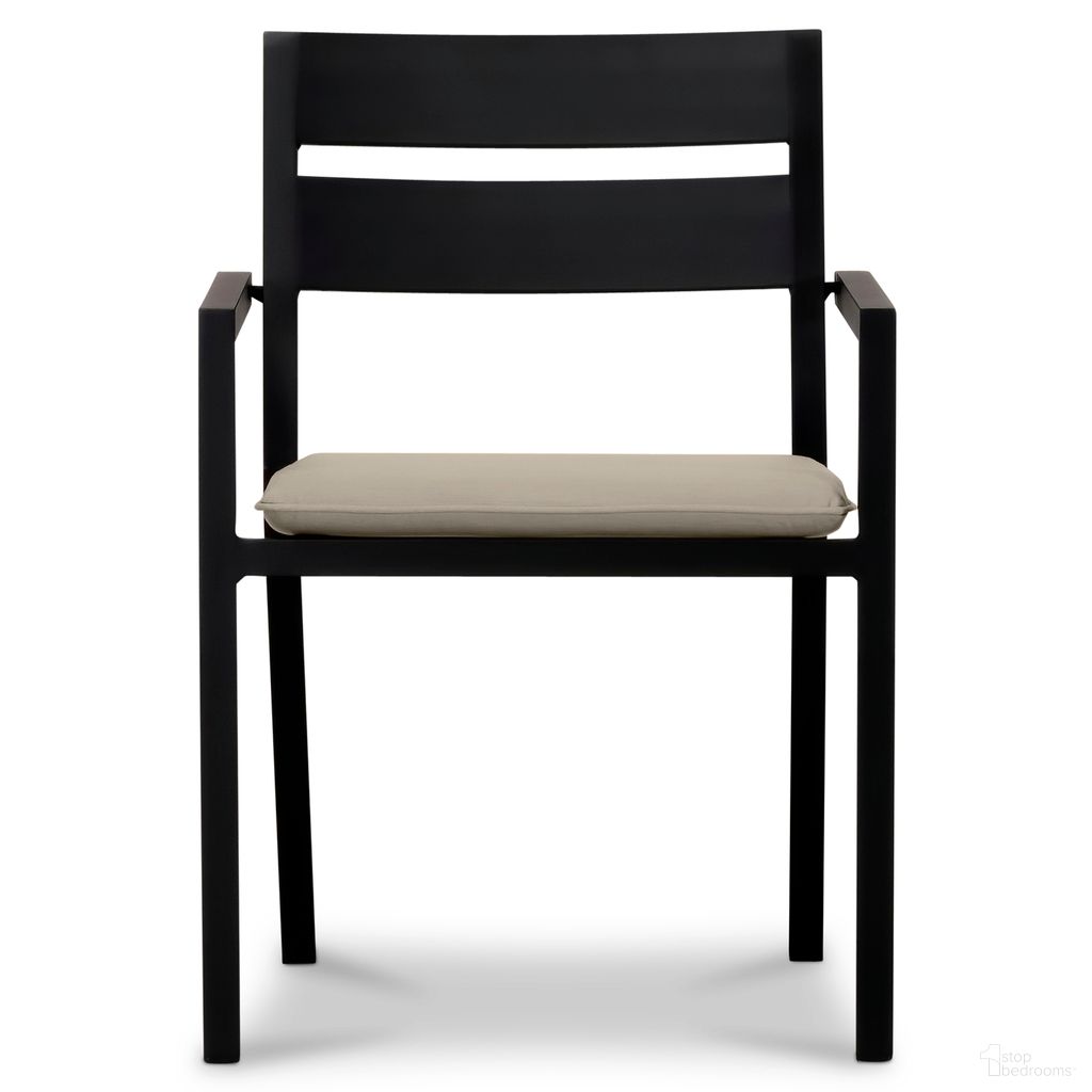 The appearance of Pacifica Dining Arm Chair In Canvas Flax and Black designed by Harmonia Living in the modern / contemporary interior design. This canvas flax/black piece of furniture was selected by 1StopBedrooms from Pacifica Collection to add a touch of cosiness and style into your home. Sku: HL-PAC-BK-DAC-CF. Material: Aluminum.