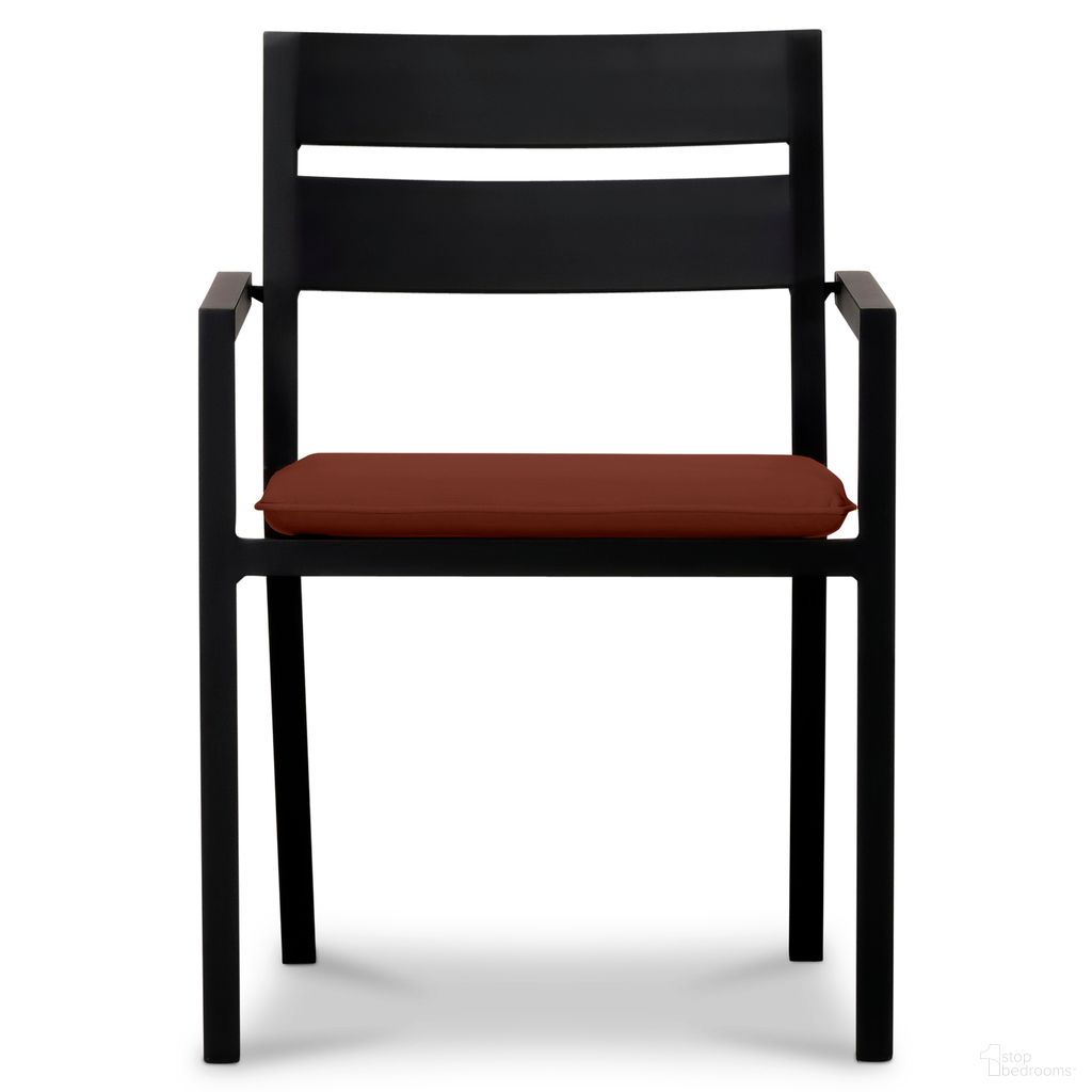 The appearance of Pacifica Dining Arm Chair In Canvas Henna and Black designed by Harmonia Living in the modern / contemporary interior design. This canvas henna/black piece of furniture was selected by 1StopBedrooms from Pacifica Collection to add a touch of cosiness and style into your home. Sku: HL-PAC-BK-DAC-HN. Material: Aluminum.