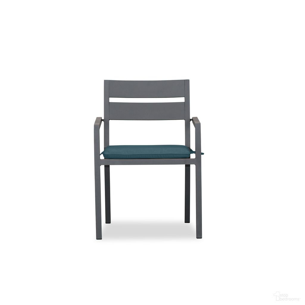 The appearance of Pacifica Dining Arm Chair In Cast Lagoon and Slate designed by Harmonia Living in the modern / contemporary interior design. This cast lagoon/slate piece of furniture was selected by 1StopBedrooms from Pacifica Collection to add a touch of cosiness and style into your home. Sku: HL-PAC-SL-DAC-CL. Material: Aluminum.