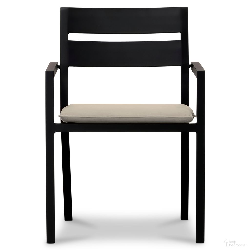 The appearance of Pacifica Dining Arm Chair In Heather Beige and Black designed by Harmonia Living in the modern / contemporary interior design. This heather beige/black piece of furniture was selected by 1StopBedrooms from Pacifica Collection to add a touch of cosiness and style into your home. Sku: HL-PAC-BK-DAC-HB. Material: Aluminum.