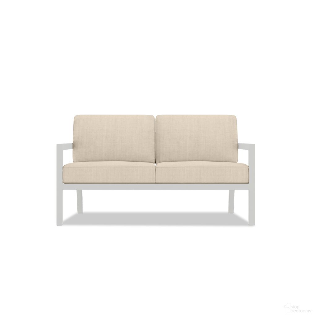 The appearance of Pacifica Loveseat In Canvas Flax and White designed by Harmonia Living in the modern / contemporary interior design. This canvas flax/white piece of furniture was selected by 1StopBedrooms from Pacifica Collection to add a touch of cosiness and style into your home. Sku: HL-PAC-WHT-LS-CF. Material: Aluminum.