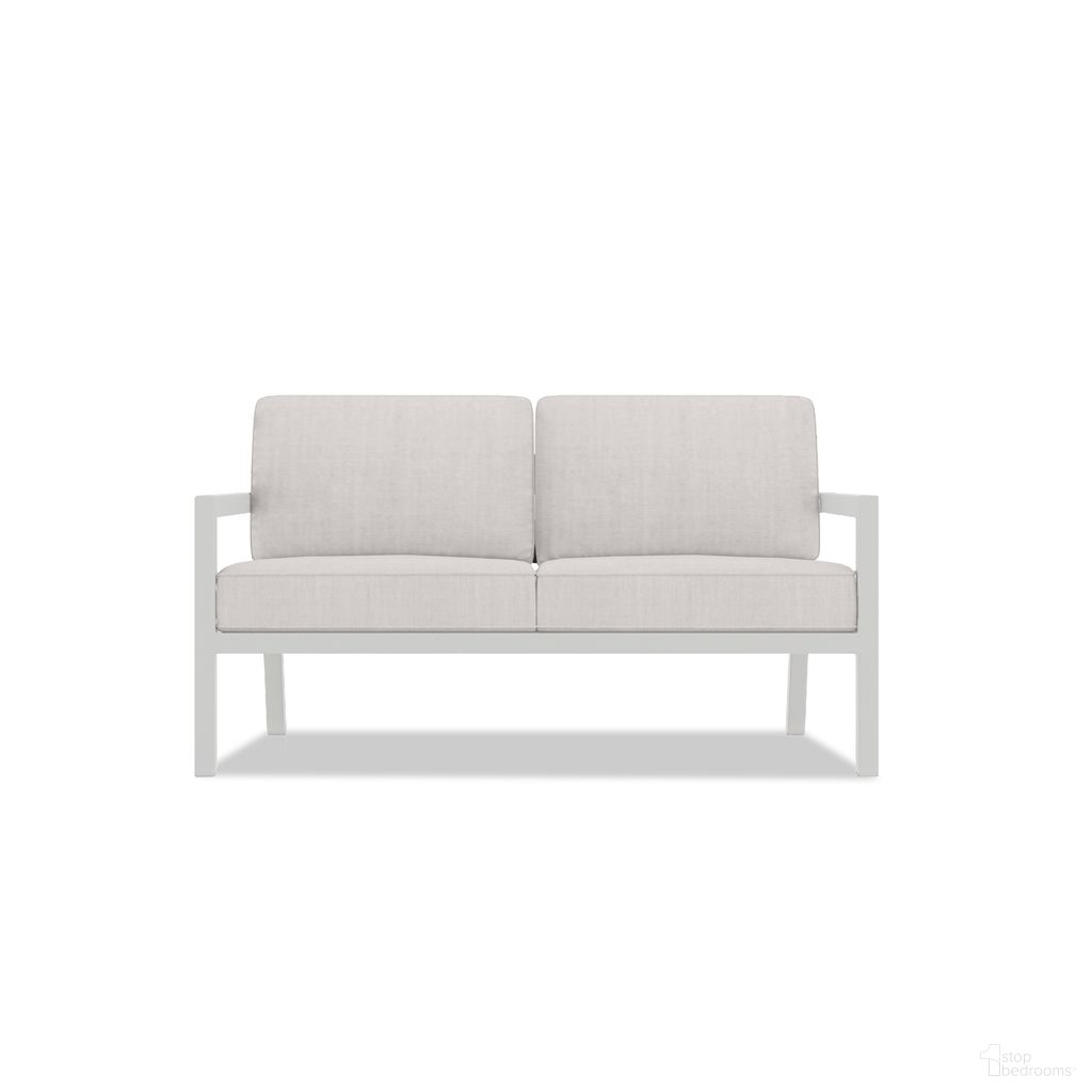 The appearance of Pacifica Loveseat In Cast Silver and White designed by Harmonia Living in the modern / contemporary interior design. This cast silver/white piece of furniture  was selected by 1StopBedrooms from Pacifica Collection to add a touch of cosiness and style into your home. Sku: HL-PAC-WHT-LS-CS. Material: Aluminum.