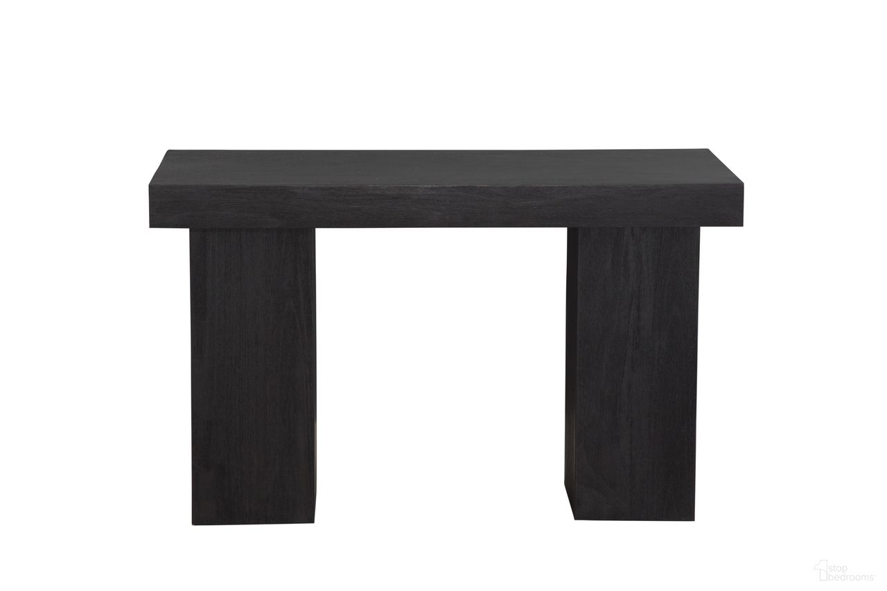 The appearance of Padula 30 Inch Console Table with Mango Veneer and Double Pillar Base In Black designed by Bassett Mirror Company in the modern / contemporary interior design. This black piece of furniture  was selected by 1StopBedrooms from Padula Collection to add a touch of cosiness and style into your home. Sku: 9410-LR-400. Material: Mango Wood.