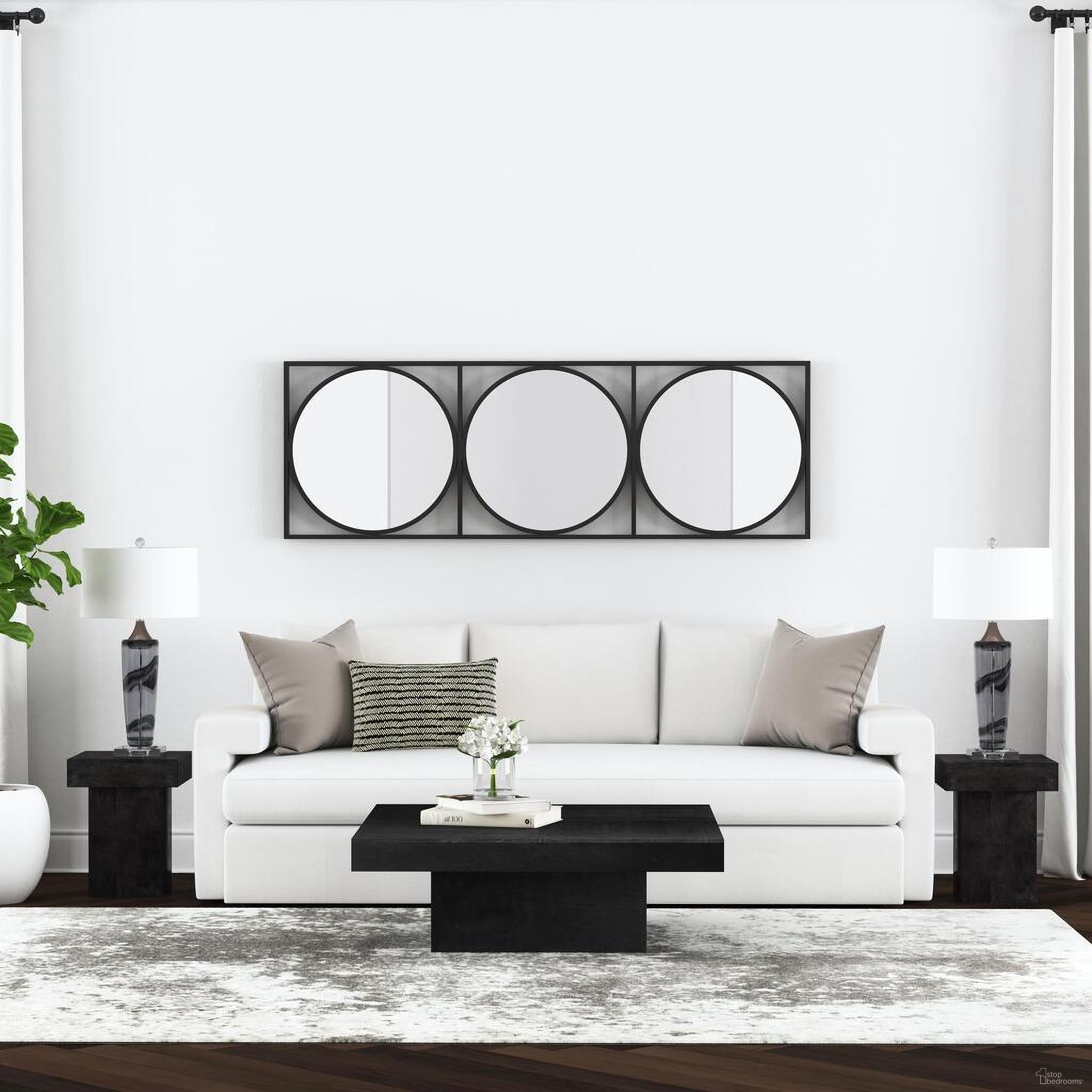 The appearance of Padula Occasional Table Set In Black designed by Bassett Mirror Company in the modern / contemporary interior design. This black piece of furniture  was selected by 1StopBedrooms from Padula Collection to add a touch of cosiness and style into your home. Sku: 9410-LR-130;9410-LR-250. Material: Wood.
