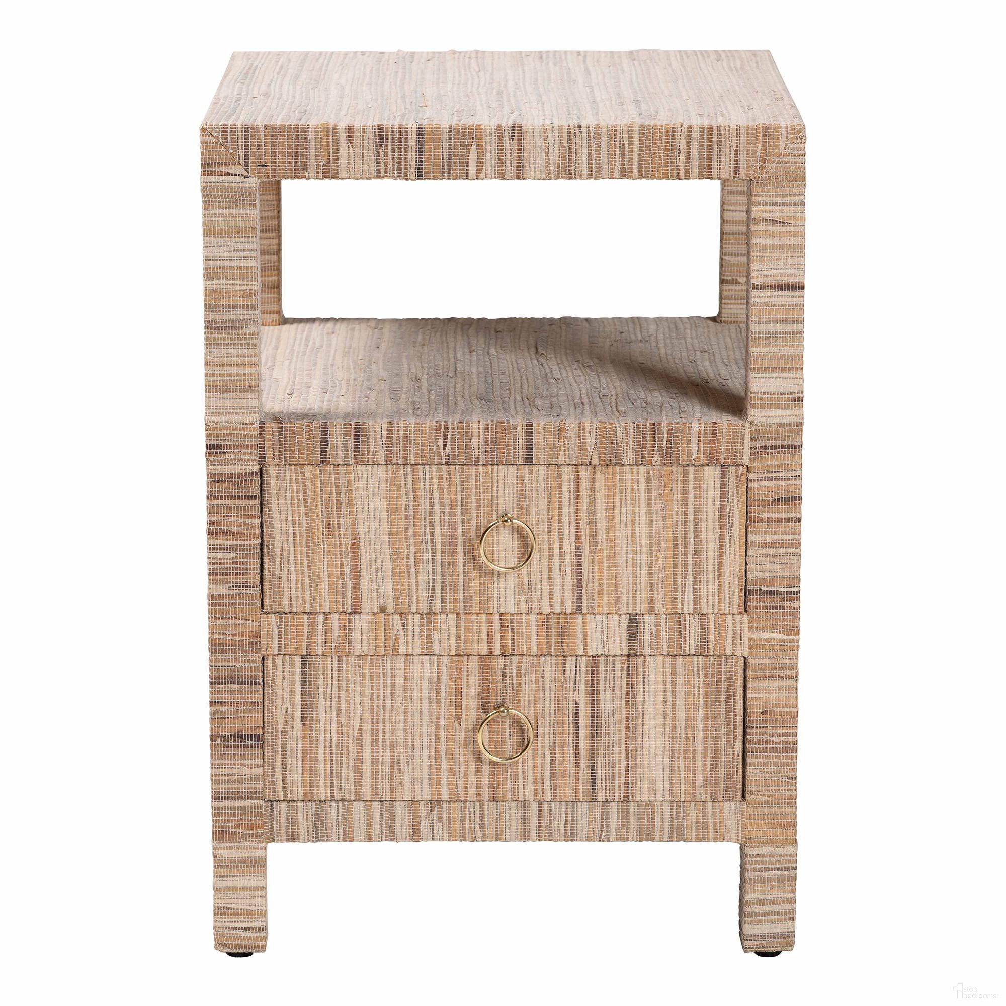 The appearance of Paine Woven Grasscloth 2-Drawer Nightstand In Natural designed by Baxton Studio in the bohemian interior design. This natural piece of furniture was selected by 1StopBedrooms from Paine Collection to add a touch of cosiness and style into your home. Sku: Paine-Natural Woven Grasscloth-NS. Material: Water Hyacinth.