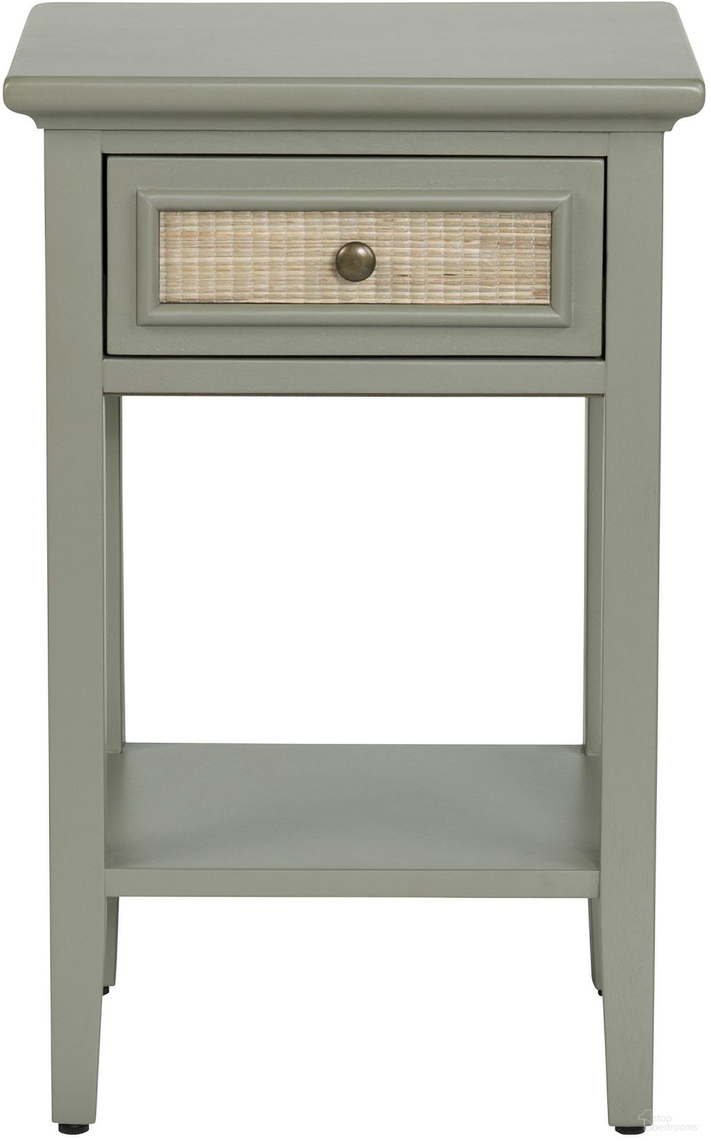 Painted 1 Drawer Accent/End Table In Brown and Green