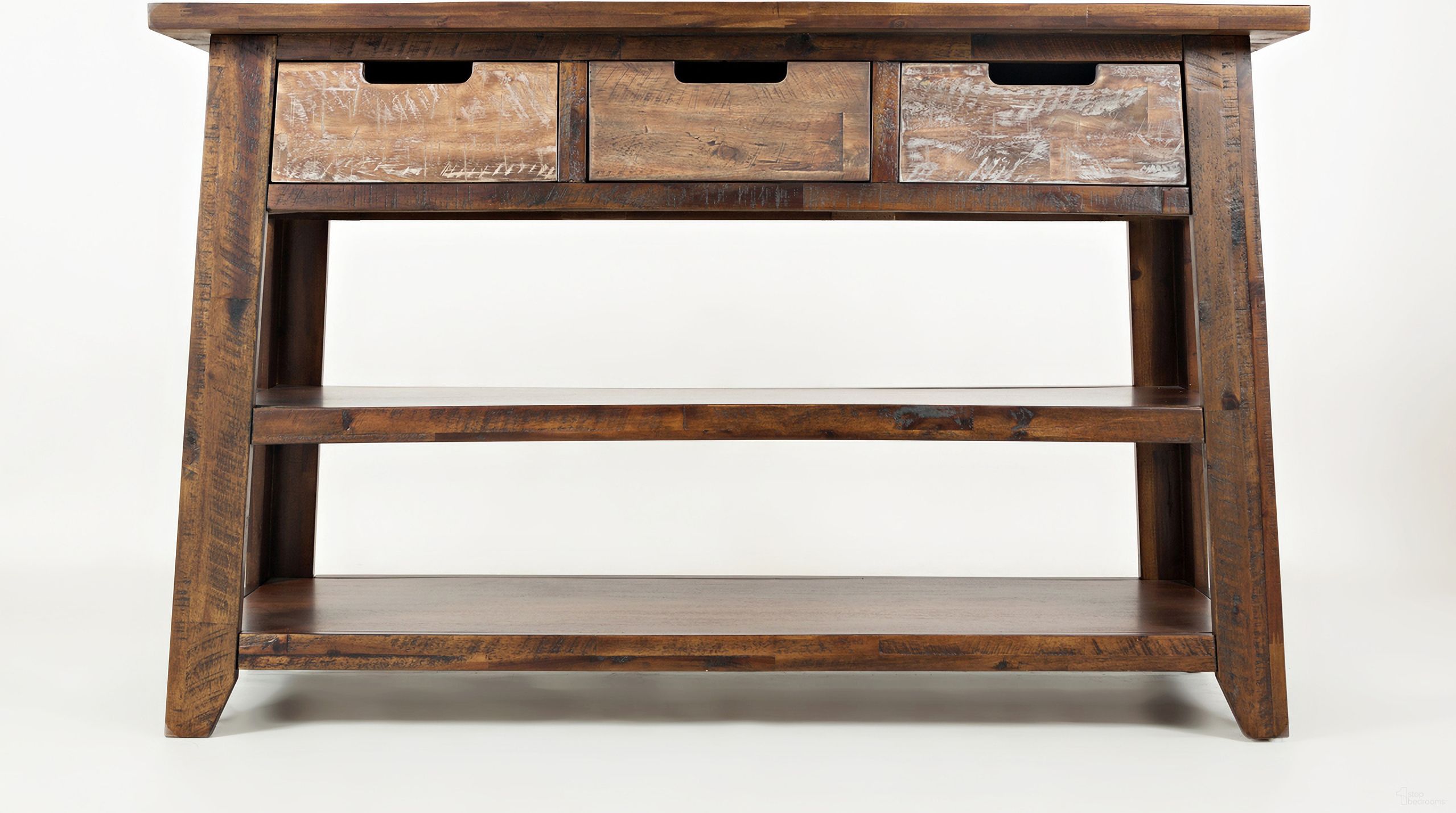 The appearance of Painted Canyon 50 Inch Sofa Table In Distressed Brown designed by Jofran in the transitional interior design. This distressed brown piece of furniture was selected by 1StopBedrooms from Painted Canyon Collection to add a touch of cosiness and style into your home. Sku: 1600-4. Material: Acacia.