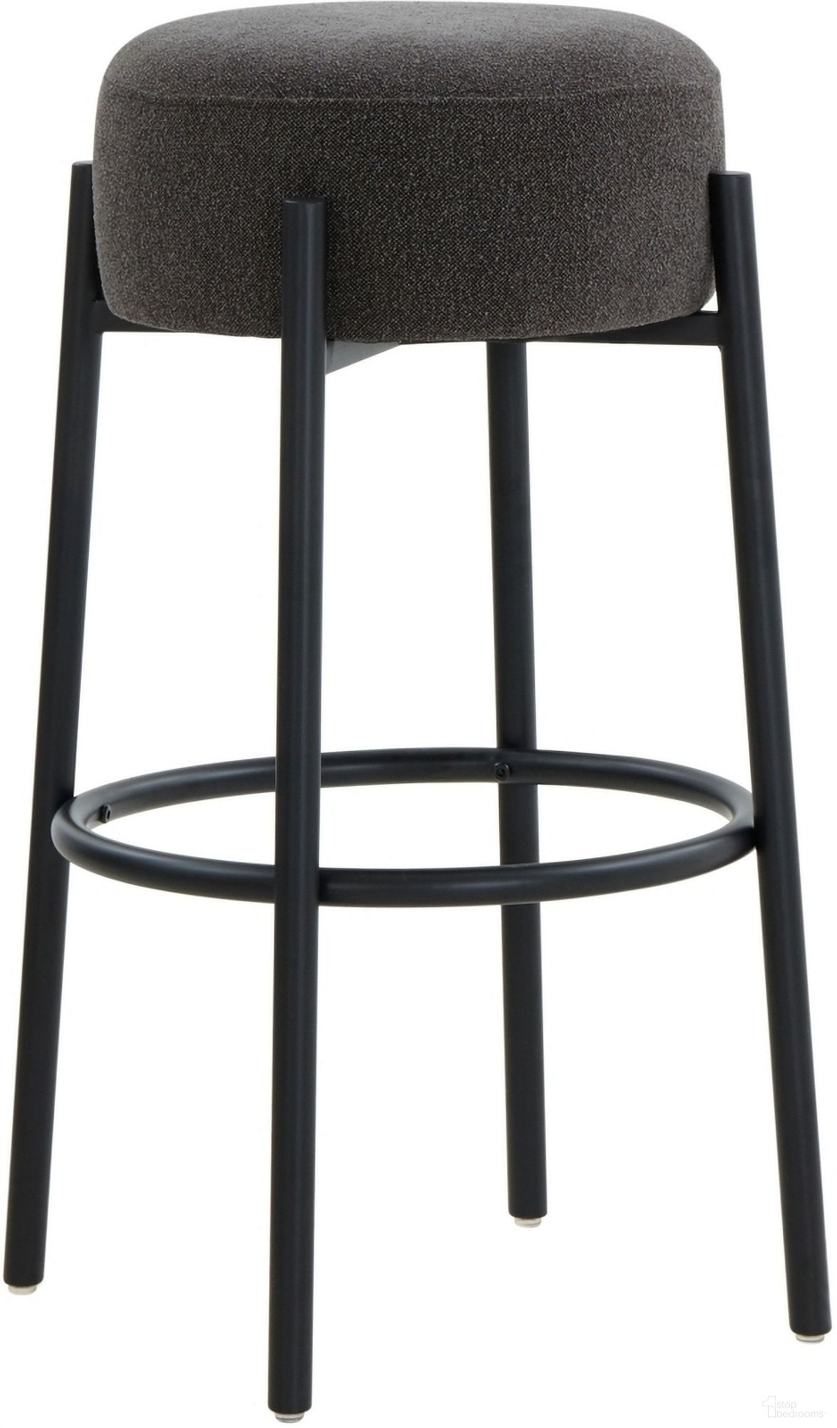 Paisleigh Metal Leg Barstool In Charcoal and Black