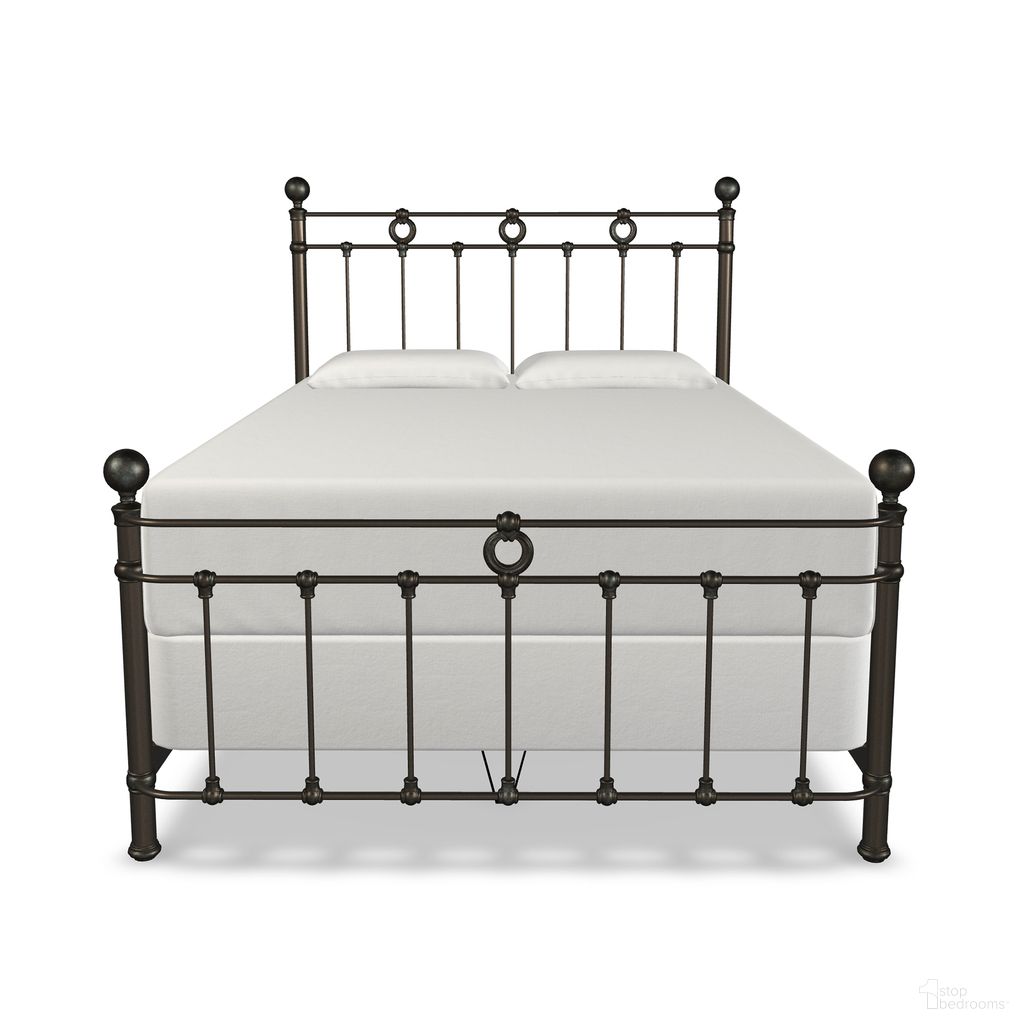 The appearance of Paisley Queen Complete Bed with Metal Profile In Weathered Bronze designed by Wesley Allen in the traditional interior design. This weathered bronze piece of furniture was selected by 1StopBedrooms from Paisley Collection to add a touch of cosiness and style into your home. Sku: 1054-CB-MPF-5-AGB. Bed Size: Queen. Material: Iron. Bed Type: Metal Bed.