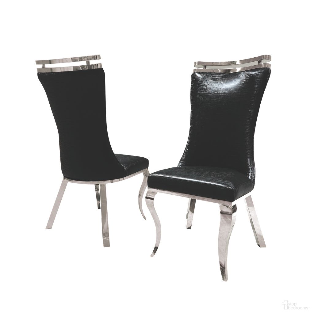 Palazzo Silver Chair Set of 2 In Black