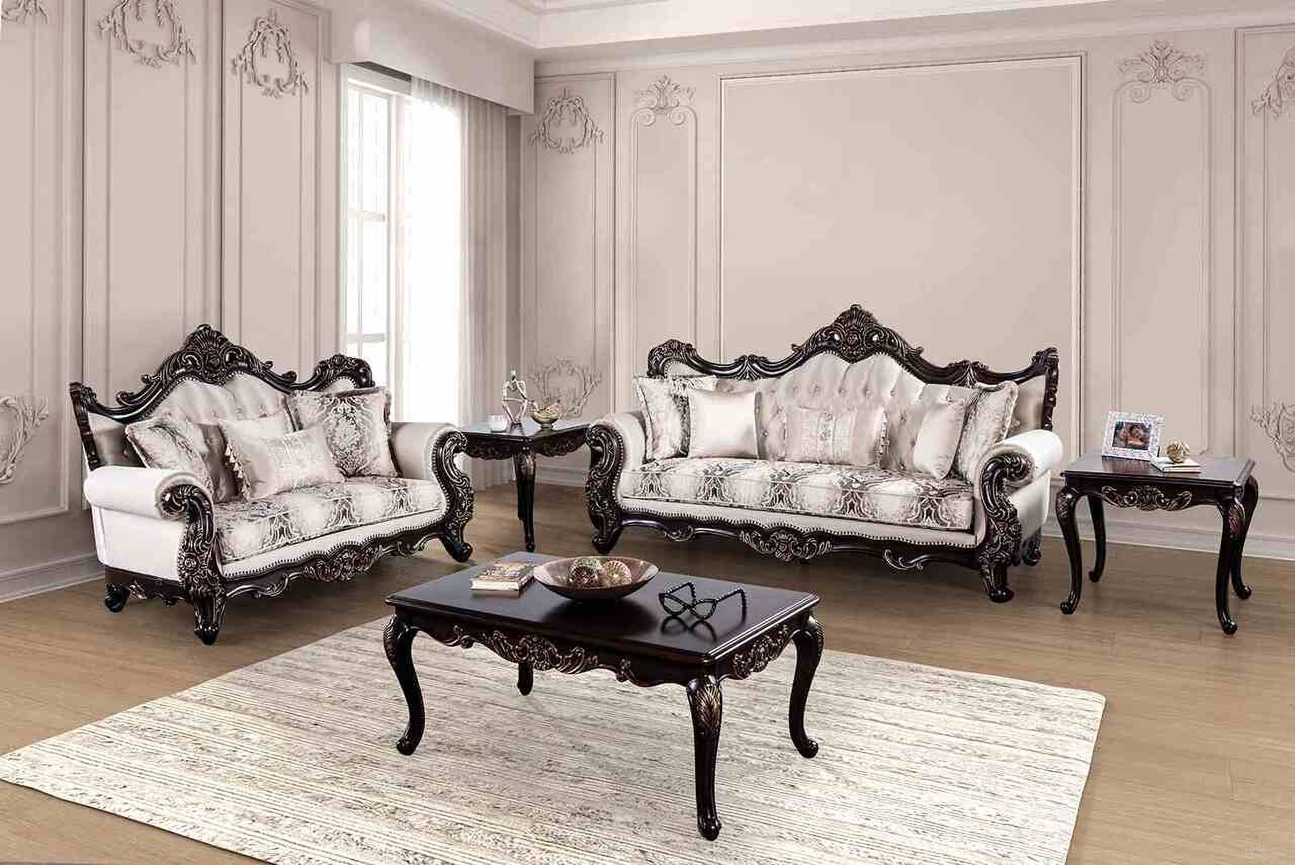 The appearance of Palencia Living Room Set In Dark Cherry and Beige designed by Furniture of America in the traditional interior design. This dark cherry and beige piece of furniture was selected by 1StopBedrooms from Palencia Collection to add a touch of cosiness and style into your home. Sku: FM65005BG-SF;FM65005BG-LV. Material: Fabric.