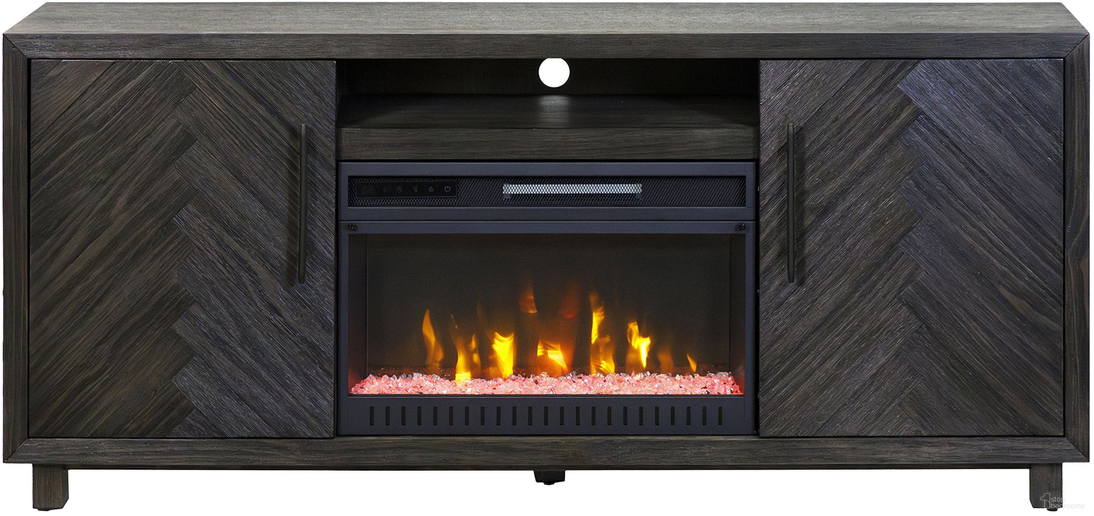 Palisades 67 Inch TV Stand with Fireplace Console In Charcoal
