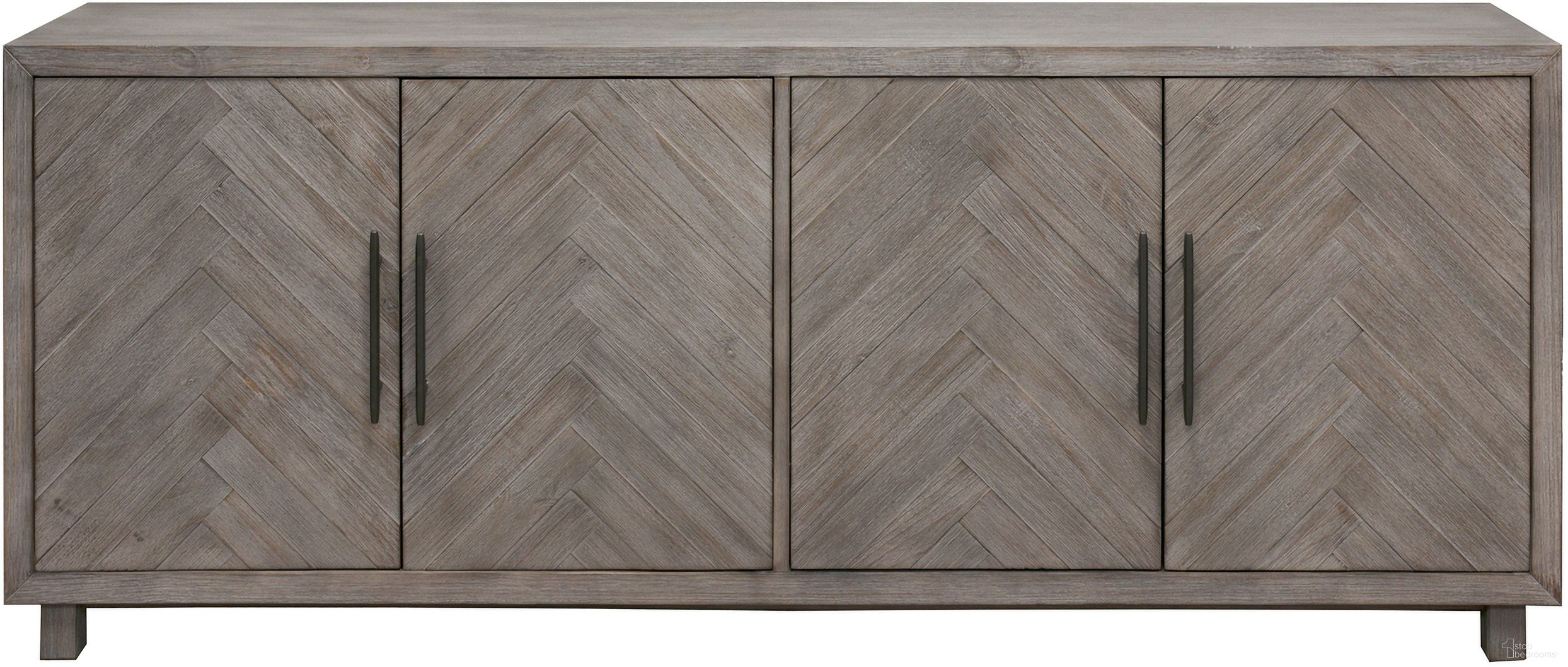 Palisades 80 Inch Four Door TV Console In Gray